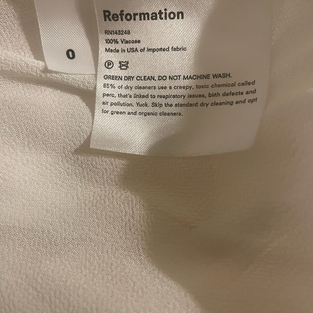 Reformation Nikita Dress - Ivory - Sz 0 - Picture 6 of 6